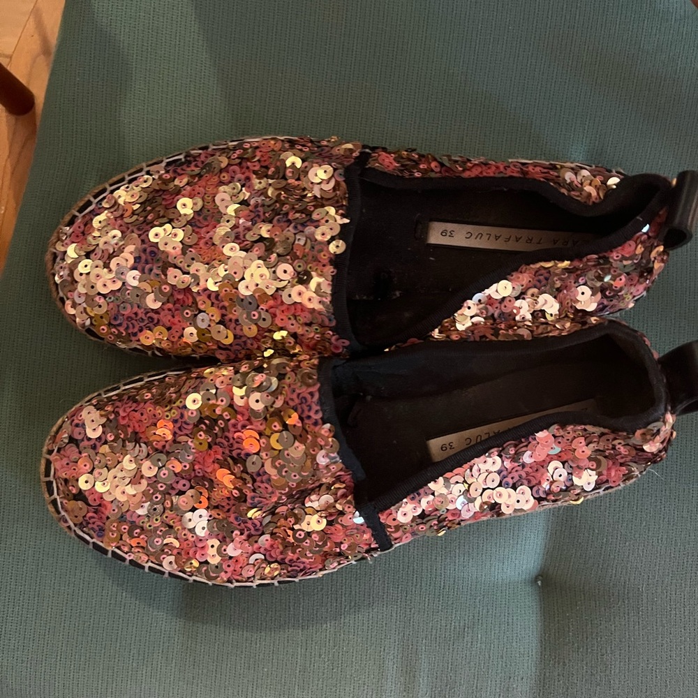 Beautiful Sparkly Sequence Copper Espadrilles. Ru… - image 2